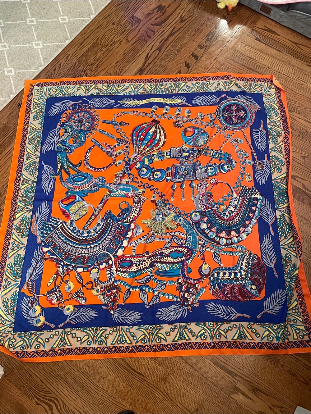 Italian inspired colorful large printed  scarf EUC